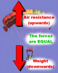 Forces on a parachute