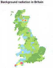 background radiation levels around Britain