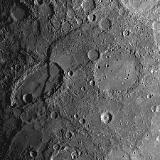 Craters on the surface of Mercury