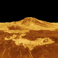 Magellan 3D perspective view of the surface of Venus